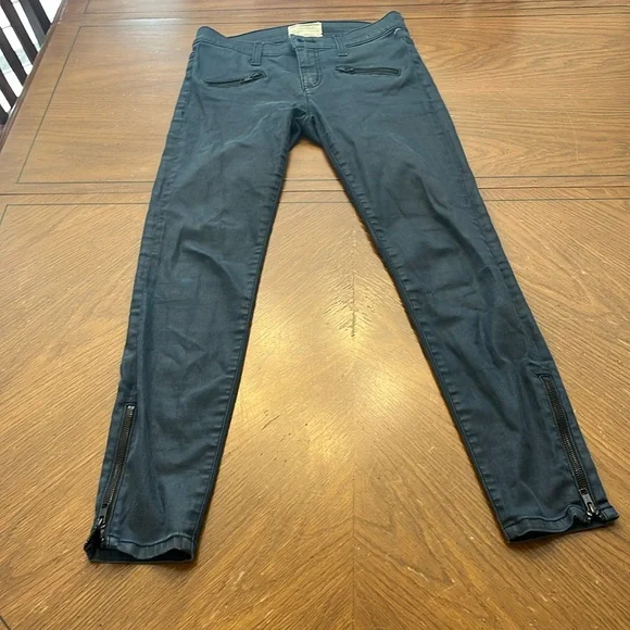 Current/Elliot the Soho ankle zip stiletto navy coated jeans size 26 28” inseam - Picture 4 of 12